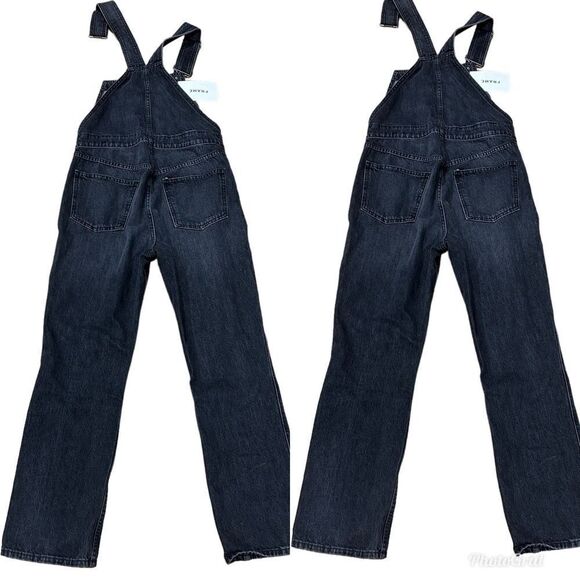 Revolve NEW Frame Denim Classic Overalls in Color Blackwater (Missing Button) - Picture 4 of 14
